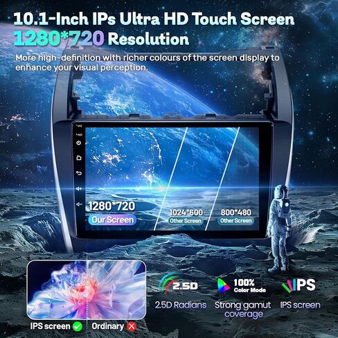 8 Core 2G+32G Car Radio Stereo for Toyota Camry 2015 2016 2017,10.1" HD Touch Screen Radio Carplay Andriod Auto Player Headunit Support for JBL GPS SWC DSP FM/RDS Mic Backup Camera in Saudi Arabia