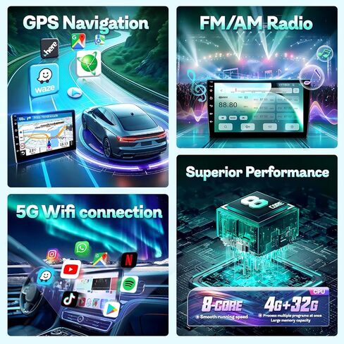 8 Core 2G+32G Car Radio Stereo for Toyota Camry 2015 2016 2017,10.1" HD Touch Screen Radio Carplay Andriod Auto Player Headunit Support for JBL GPS SWC DSP FM/RDS Mic Backup Camera in Saudi Arabia