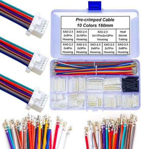 JST Connector Kit ، JST 2.0 JST-PA 2.0MM 2P 3P 4P 5P 6P 7P 8P 9P 10P CONNECTOR مع سلك 22AWG مسبقًا (KI-JST-A-PA) in Kuwait