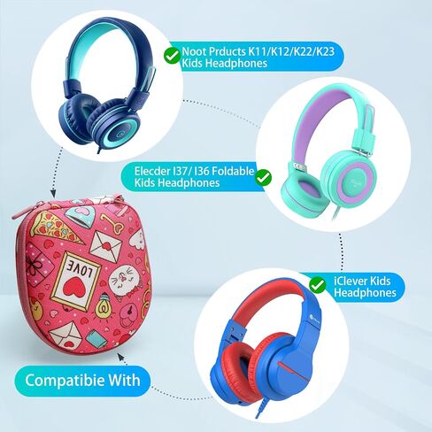 Xanad Blue Case for Kids Headphone - Elecder i37 / noot K11 / iClever HS14 سلكية سلكية قابلة للطي (لا يتم تضمين سماعة الرأس) in Kuwait