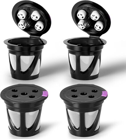 Reusable K Cups for Keurig with 5 Holes, MultiStream Technology, 2 Pack | Fits K-Supreme, K-Slim, K-Duo Gen2, K-Brew Chill, 5-Hole MultiStream Technology, BPA-Free, Brew Your Favorite Ground Coffee in Kuwait