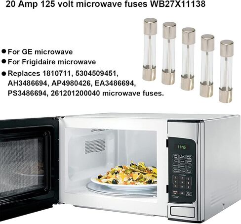 5 Pack 5304509451 Line Fuse, Clear for Kenmore Frigidaire Microwave Replaces 1810711, EA3486694,PS3486694,AH3486694, AP4980426 in Saudi Arabia