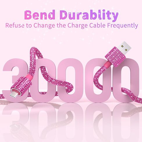 كابل USB C متعدد الألوان 3FT Diamond Type C كابل شحن سريع لهاتف iPhone 17 in Kuwait