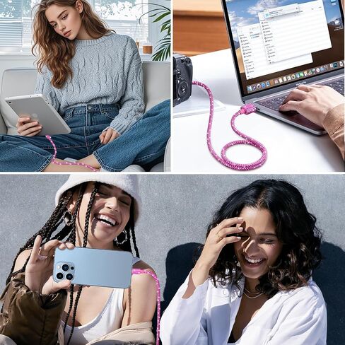 كابل USB C متعدد الألوان 3FT Diamond Type C كابل شحن سريع لهاتف iPhone 17 in Kuwait