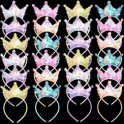 Juexica 12 Packs LED Princess Crown Headbands Glow Princess Headbands Sequin Glitter Light up Crown Headbands for Girls Women Tiara Crown Princess Birthday Party Favors Bling Hair Accessories in Saudi Arabia
