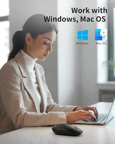 الماوس اللاسلكي USB ، 2.4 جرام صامت فأر كاسوسيه سليم رفيع مع تمرير معدني ، 1600 نقطة في البوصة و 24 شهر in Kuwait