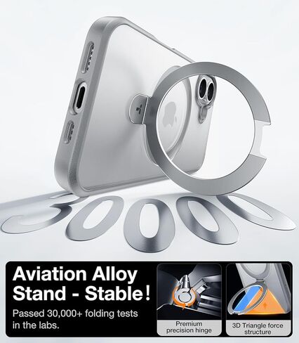 TORRAS Shock-Absorbent Fit for iPhone 15 Pro Max Case with Air-Filled Bumper, Mil-Grade Drop Protection, Compatible with MagSafe, Built-in Stand & Ring Holder, Ostand Titanium Gray in Kuwait