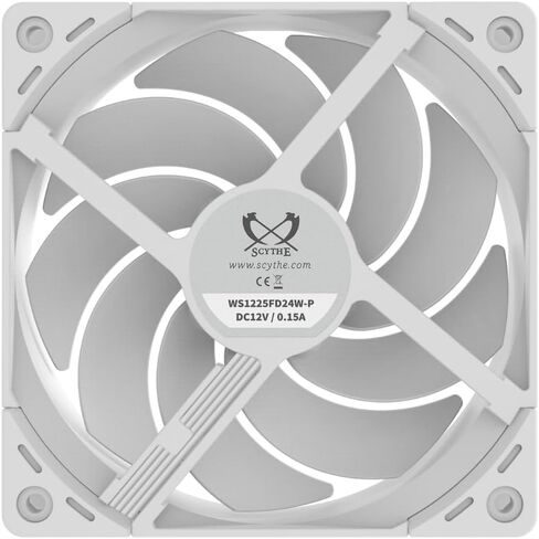 Scythe Wonder Snail 120 PWN - 2400 RPM, 120mm x 25mm Static Pressure Optimized High-Performance Computer Case Fan, Fluid Dynamic Bearing, 4-Pin Connector, Single Pack, Black in Kuwait