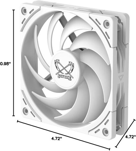 Scythe Wonder Snail 120 PWN - 2400 RPM, 120mm x 25mm Static Pressure Optimized High-Performance Computer Case Fan, Fluid Dynamic Bearing, 4-Pin Connector, Single Pack, Black in Kuwait