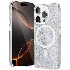 for iPhone 16 Pro Max Case, Compatible with MagSafe, Phone case Using Polyester Technology, Camera Protection, Drop Protection, Case for iPhone 16 Pro Max, 6.9 inch, Silvery