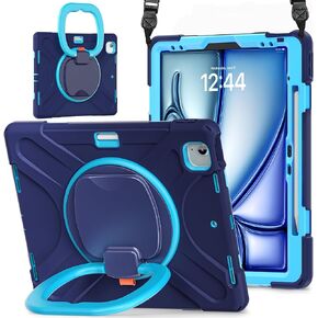 SCSVPN Case for iPad Air 13 inch M4/M3/M2 (2026/2025/2024) & iPad Pro 12.9 Case 6th/5th/4th/3rd Gen 2022 2021 2020 2018, Protective Cover with Pencil Holder-Stand-Handle-Shoulder Strap, Emerald Green in Saudi Arabia