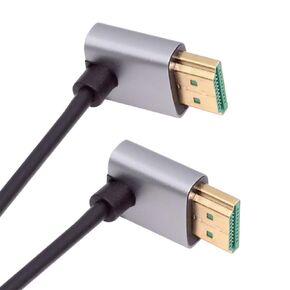 cablecc Cable HDMI 2.1 Ultra Thin HDTV Cable 8K 4K Hyper Super Flexible Slim Cord Down Angled to Up Angled 90 Degree Type-A for Computer HDTV (50cm)