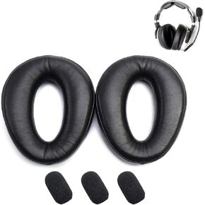 True Lambskin Ear Pads Seals + Head Pad + 3 Mic Muffs Compatible with Zulu Series PFX Aviation Headset, Thicker Memory Foam (Refresher Kit)