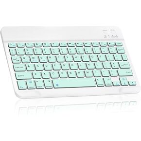 Ultra-Slim Bluetooth Rechargeable Keyboard for Amazon Fire HD 10 Plus (2021) and All Bluetooth Enabled iPads, iPhones, Android Tablets, Smartphones, Windows pc - Teal