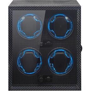 Automatic Watch Winder, 4 Slots Watch Winders for Automatic Watches, Flexible Watch Pillow Fit Men's and Women's Watch, 4 Modes and USB Cable Power Supply, Black Walnut Wood Grain