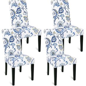 U'Artlines Christmas Chair Covers Set of 4, Removable Washable Merry Christmas Dining Chair Seat Covers Stretch Protector Slipcovers for Dining Room Kitchen Holiday Party Decor, Santa Claus