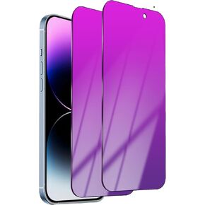 2 Pack Privacy screen protector Compatible with iPhone 13 Pro Max and Compatible with iPhone 14 Plus anti Blue light eye protection Mirror Tempered Glass Gradient Colorful Anti-Spy Anti-Peep in Saudi Arabia