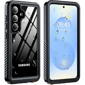 GOLDJU for Samsung Galaxy S25 Plus Case Waterproof,IP68 Waterproof Dustproof Case with Built-in Screen Protector, Full Body Protective Phone Cover for Galaxy S25 Plus 6.6 Inch, Black/Clear