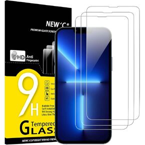 NEW'C [3 Pack Designed for iPhone 16 Plus (6.7 inches) Screen Protector Tempered Glass with easy installation tool included,Case Friendly Ultra Resistant