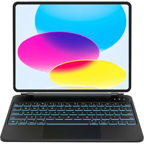 for iPad 10th Generation Case with Keyboard (10.9", 2022) with 7 Colors Backlight, Multi-Touch Trackpad, Easy-Set Magnetic Stand, Auto Sleep/Wake for magic keyboard ipad 10th generation (Black)