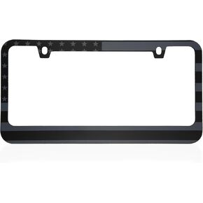 BDK Heavy Duty Rust-Proof Chrome Plated Stainless-Steel Metal Diamond License Plate Frame Universal Size for Car Truck SUV (Pack of 2)