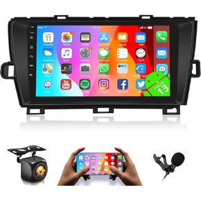 8 Core 2G+64G Android 13 Car Radio for Toyota Prius 2010-2015, Rimoody Car Stereo Carplay Android Auto GPS WiFi Mirror Link 9 Inch Touchscreen DSP-36 59-UI Bluetooth FM/RDS EQ + Backup Camera