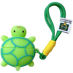 Cute Cartoon Turtle Design Headphone Cover for AirPods 4 with Wrist Rope,Fun Creative Silicone Ear Buds Case for AirPods Pro 2nd/1st Generation for Girls Boys (Airpods 4 Case)