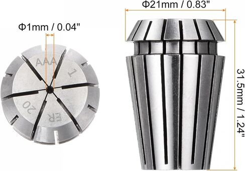 ER20 Spring Collet 1mm Chuck 65Mn Steel for CNC Engraving Machine Lathe Milling in Kuwait