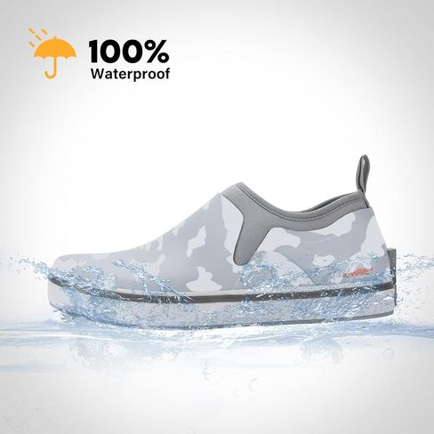 Deck Shoes for Men Waterproof Garden Shoes Slip-on Rain Shoes Breathable Ruber Fishing Shoes for Outdoor Mud Walking in Kuwait