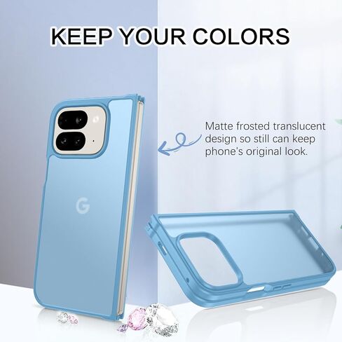 BENTOBEN for Google Pixel 9 Pro Fold Case, Translucent Matte Reveal Logo Slim Thin Shockproof Anti-Yellow Lightweight Women Men Boys Girls Protective Phone Cover Cases for Pixel 9 Pro Fold 8.0", Black in Kuwait