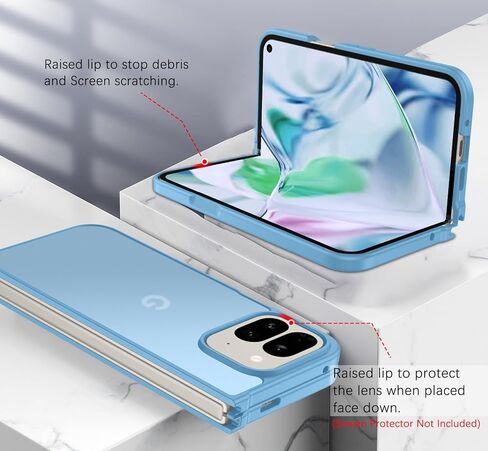 BENTOBEN for Google Pixel 9 Pro Fold Case, Translucent Matte Reveal Logo Slim Thin Shockproof Anti-Yellow Lightweight Women Men Boys Girls Protective Phone Cover Cases for Pixel 9 Pro Fold 8.0", Black in Kuwait