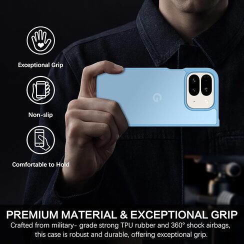 BENTOBEN for Google Pixel 9 Pro Fold Case, Translucent Matte Reveal Logo Slim Thin Shockproof Anti-Yellow Lightweight Women Men Boys Girls Protective Phone Cover Cases for Pixel 9 Pro Fold 8.0", Black in Kuwait