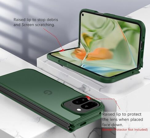 BENTOBEN for Google Pixel 9 Pro Fold Case, Translucent Matte Reveal Logo Slim Thin Shockproof Anti-Yellow Lightweight Women Men Boys Girls Protective Phone Cover Cases for Pixel 9 Pro Fold 8.0", Black in Kuwait