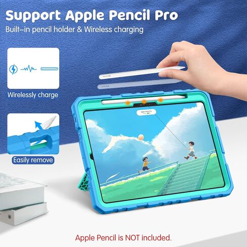 Fintie Case for iPad Pro 11-inch M4 (2024) (Model Number: A2836/A2837/A3006), Fully-Body Rugged Heavy Duty Shockproof Protective Case with Built-in Kickstand for Kids, Purple in Kuwait