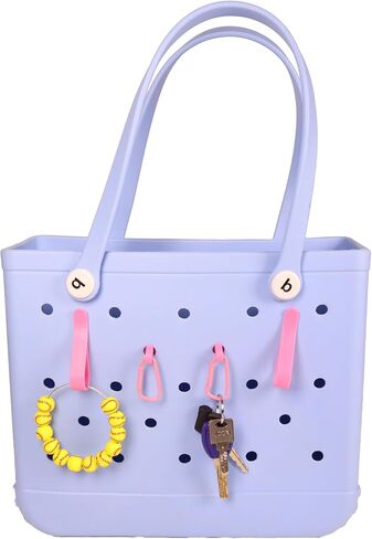 4Pcs Key Holder Set Charms for Bogg Bag,Insert Carabiners & Keychain Holders for Small & Large Beach Bags,Find Your Keys Quickly(White) in Saudi Arabia