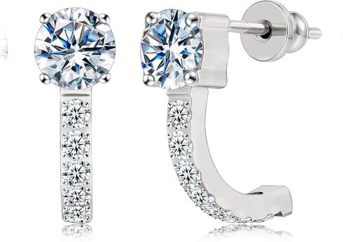 limerencia Hypoallergenic Titanium Stud Earrings, F136 Implant Grade Stud Fashion Cubic Zirconia Half U-Shaped Earrings for Women's Sensitive Ears in Kuwait