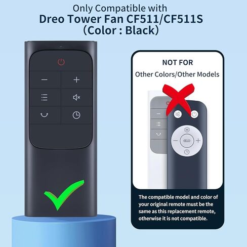 Replacement Remote Control Compatible for Dreo DR-HTF007 DR-HTF007S DR-HAF003S DR-HTF008S DR-HTF001 Tower Fan Bedroom, WH719S DR-HSH009S （White） in Kuwait