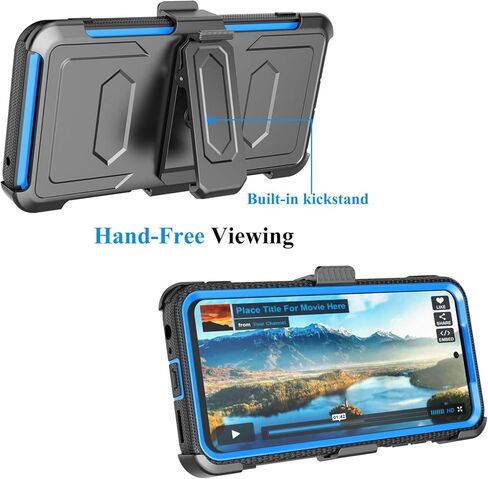 Njjex for Moto G 5G 2024 Case, for Motorola Moto G 5G 2024 Phone Holster Case, [Nbeck] Shockproof Heavy Duty Built-in Screen Protector Rugged Swivel Belt Clip Holster Kickstand Hard Cover [Black] in Kuwait