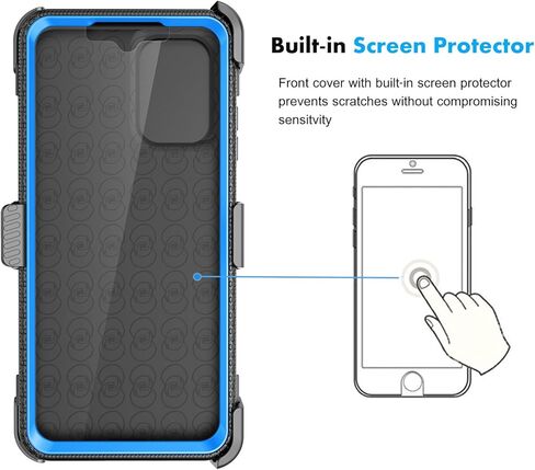 Njjex for Moto G 5G 2024 Case, for Motorola Moto G 5G 2024 Phone Holster Case, [Nbeck] Shockproof Heavy Duty Built-in Screen Protector Rugged Swivel Belt Clip Holster Kickstand Hard Cover [Black] in Kuwait