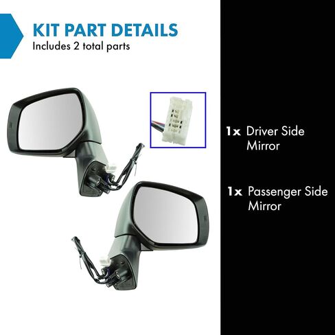 TRQ Mirror Set Compatible with 2018-2021 Volkswagen Tiguan in Saudi Arabia
