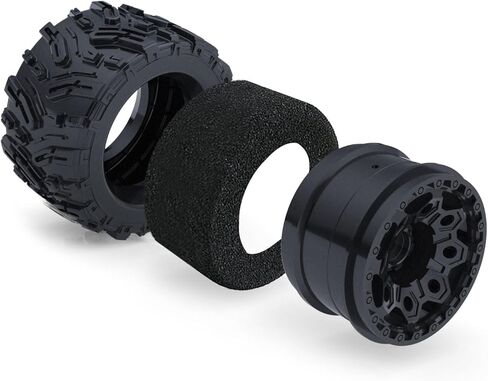 RC Truck 2.8 "Tires and Wheel Rim 12mm Hex Compatible for1/10 HPI HSP Savage XS TM Flux ARRMA 1/10 Gorgon KDM.Racing Successor HNR H9801 Mars Off Road Monster,2Pack in Kuwait