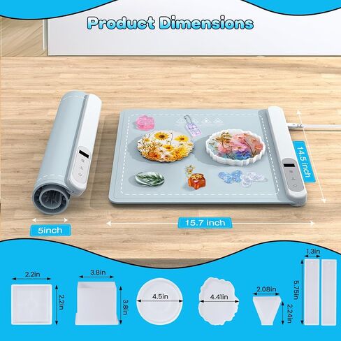 حصيرة تسخين من الراتنج، وسادة تسخين من السيليكون من الجرافين لصب قوالب الراتنج، تسخين موحد وعلاج سريع لمدة ساعتين وآلة تجفيف معالجة الراتنج ذات الإيقاف التلقائي مع مؤقت (باستثناء مواد الراتنج والقوالب) in Kuwait