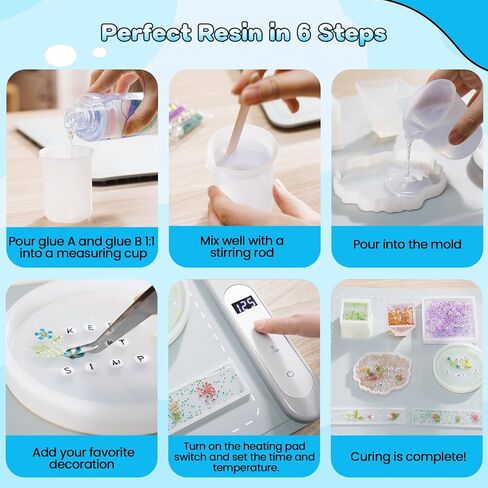 حصيرة تسخين من الراتنج، وسادة تسخين من السيليكون من الجرافين لصب قوالب الراتنج، تسخين موحد وعلاج سريع لمدة ساعتين وآلة تجفيف معالجة الراتنج ذات الإيقاف التلقائي مع مؤقت (باستثناء مواد الراتنج والقوالب) in Kuwait