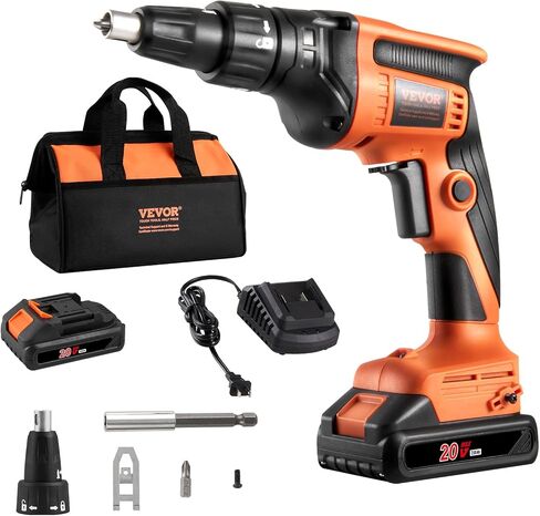 VEVOR Cordless Screwdriver,4V 7Nm Electric Screwdriver Rechargeable Set with 12 Accessory Kit and Charging Cable,Screw Gun with 20+1 Torque Setting & Twistable Handle for Home DIY. in Kuwait