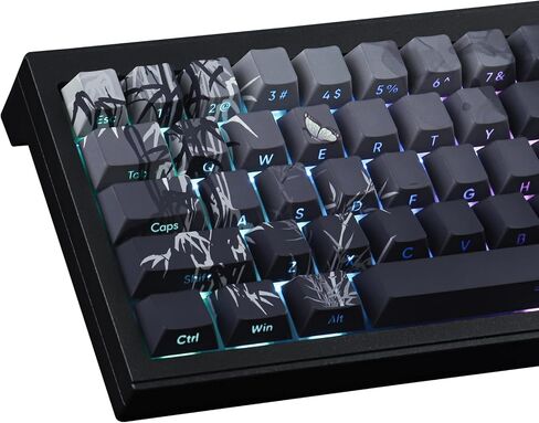 Tsungup PBT Side Side Keycaps ، 135 Keys Dye Sub Shine من خلال مجموعة Keycap ، الرمادي الأبيض الحبر المخصص Keycaps keycaps keycaps لمفاتيح مفاتيح الكرز MX in Kuwait