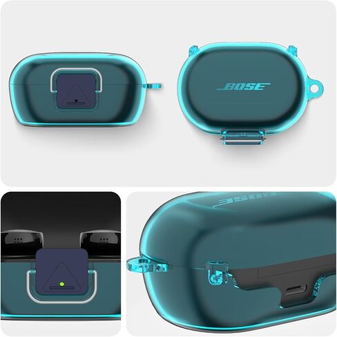 [قفل آمن] لحالة أذن Bose New Headcomfort ، غلاف حالة واقية من TPU واضحة لـ TPU لـ Bose New QuietComfort مع مجموعة Cleaning Kit & Keychain & Lanyard (Clear Gray) in Kuwait