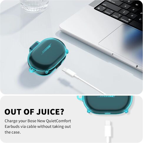 [قفل آمن] لحالة أذن Bose New Headcomfort ، غلاف حالة واقية من TPU واضحة لـ TPU لـ Bose New QuietComfort مع مجموعة Cleaning Kit & Keychain & Lanyard (Clear Gray) in Kuwait