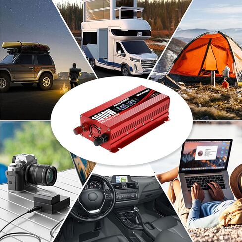 1000W/2000W (ذروة) عاكس قوة السيارة DC 12V/24V إلى 110 فولت AC مع عرض LCD منافذ AC Dual in Kuwait