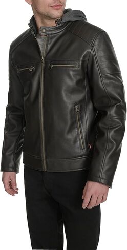 Levi's Men's Faux Leather Racer Jacket in Saudi Arabia