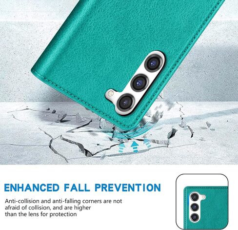 ZZXX for Samsung Galaxy S23 FE Wallet Case with [RFID Blocking] Card Slot Stand Strong Magnetic Leather Flip Fold Protective Phone Case for Samsung Galaxy S23 FE Case Wallet(Black-6.4 inch) in Kuwait